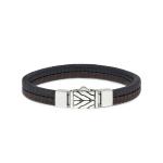 157BBR Armband Schwarz-Bruin CHEVRON Collection