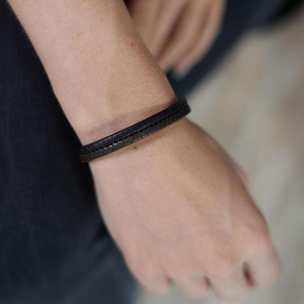 157BBR Armband Schwarz-Bruin Dames CHEVRON Collection