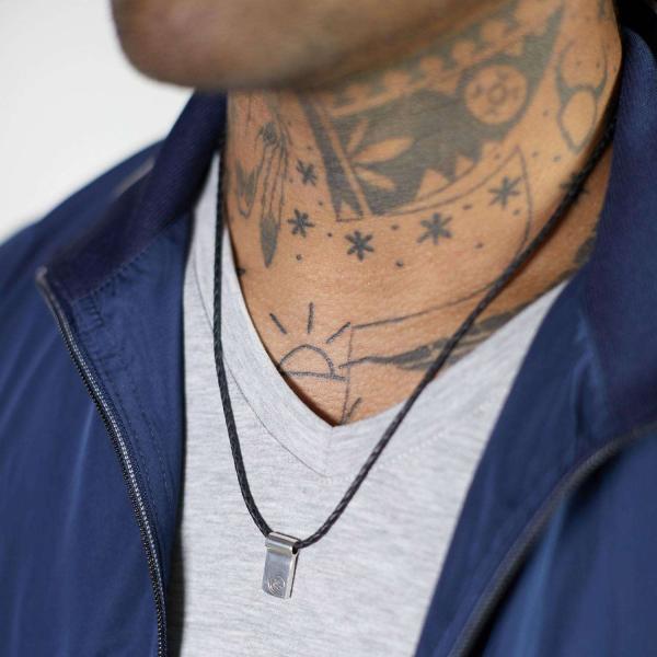 183BLK Halskette Schwarz Heren CHEVRON Collection