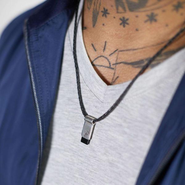 184BLK Halskette Schwarz Heren CHEVRON Collection