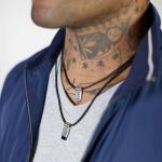 184BLK Halskette Schwarz Heren CHEVRON Collection