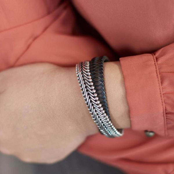 214BBR Armband Schwarz-Braun Dames CLASSIC CHEVRON Collection