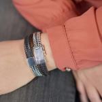 214BBR Armband Schwarz-Braun Dames CLASSIC CHEVRON Collection