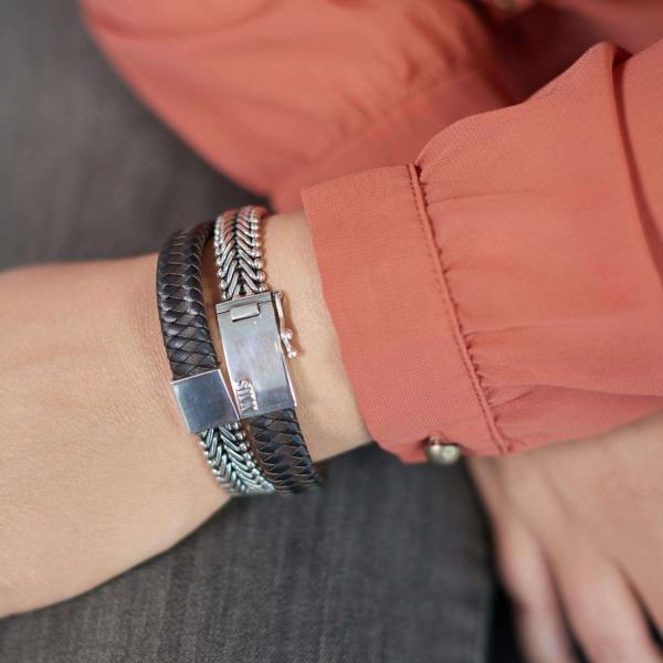 214BBR Armband Schwarz-Braun Dames CLASSIC CHEVRON Collection