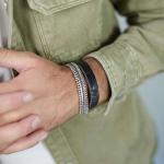 214BKC Armband Schwarz Croco Heren CLASSIC CHEVRON Collection