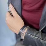 214BKC Armband Schwarz Croco Dames CLASSIC CHEVRON Collection