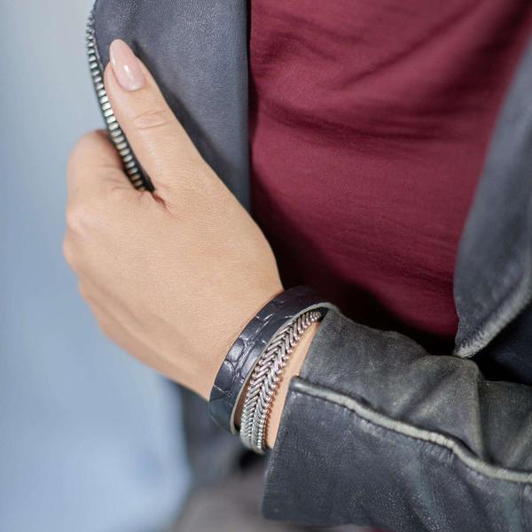 214BKC Armband Schwarz Croco Dames CLASSIC CHEVRON Collection