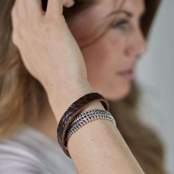 214BRC Armband BraunCroco Dames CLASSIC CHEVRON Collection