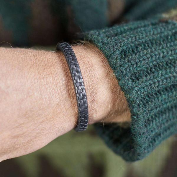 240BLK Armband Schwarz Heren DOUBLE LINKED Collection