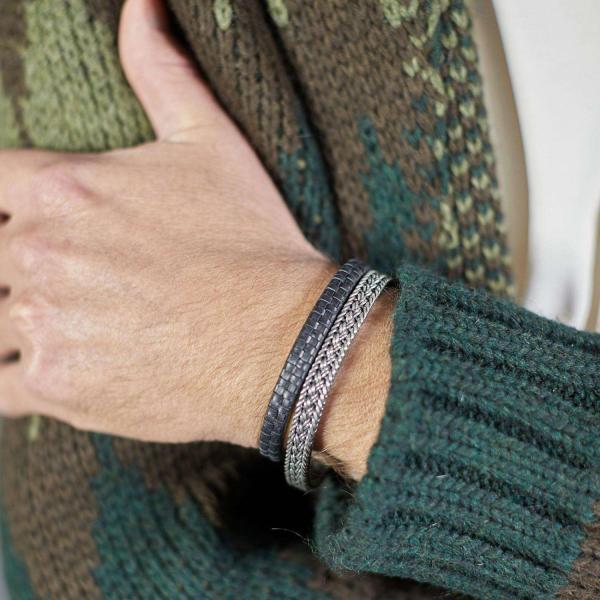 240BLK Armband Schwarz Heren DOUBLE LINKED Collection