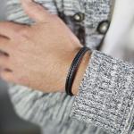 275BLK Armband Schwarz Heren CHEVRON Collection