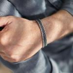 283 armband silber poliert, mat & Schwarz Heren RAW Collection