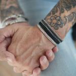 283 armband silber poliert, mat & Schwarz Heren RAW Collection