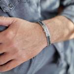 283 armband silber poliert, mat & Schwarz Heren RAW Collection