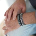 283 armband silber poliert, mat & Schwarz Heren RAW Collection