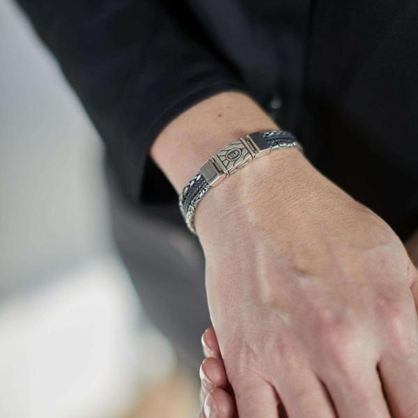 283 armband silber poliert, mat & Schwarz Dames RAW Collection