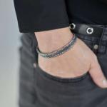 283 armband silber poliert, mat & Schwarz Dames RAW Collection