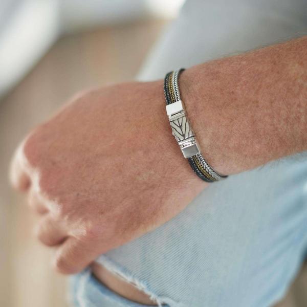 284 armband silber poliert, mat & messing Heren RAW Collection