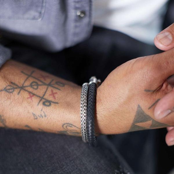 370BLK Armband Schwarz Heren ROOTS Collection