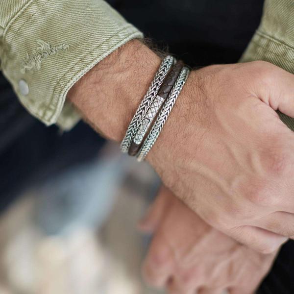 427 Armband  Bruin Heren CROSSLINE Collection