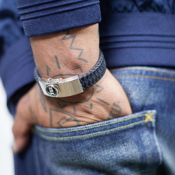 811BBU Armband Schwarz-Blau Heren ALPHA Collection