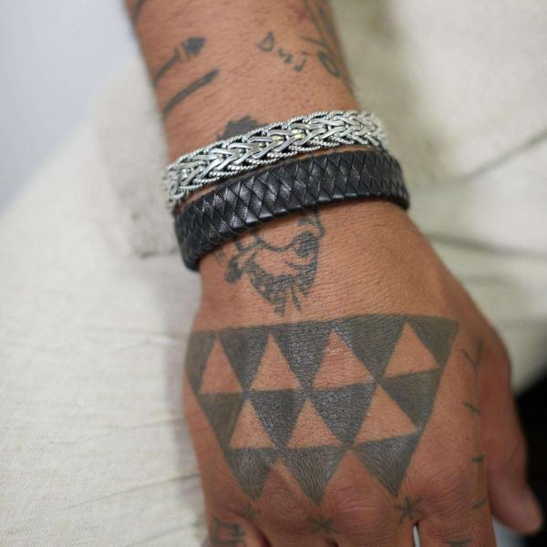 811BLK Armband Schwarz Heren ALPHA Collection