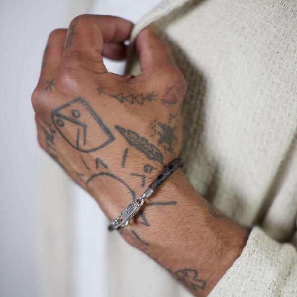 830BBR Armband Schwarz-Braun Heren ROOTS Collection