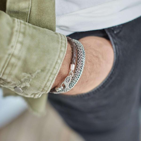 830BRN Armband Braun Heren ROOTS Collection