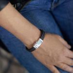 841BBR Armband Schwarz-Braun Dames ALPHA Collection