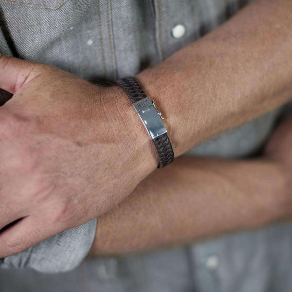 841BBR Armband Schwarz-Braun Heren ALPHA Collection