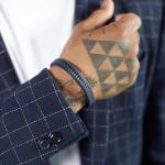 841BBU Armband Schwarz-Blau Heren ALPHA Collection