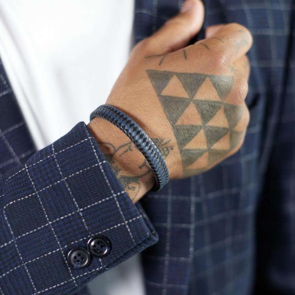 841BBU Armband Schwarz-Blau Heren ALPHA Collection