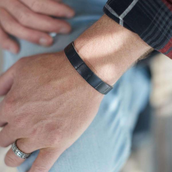 841BKC Armband Schwarz Croco Heren ALPHA Collection