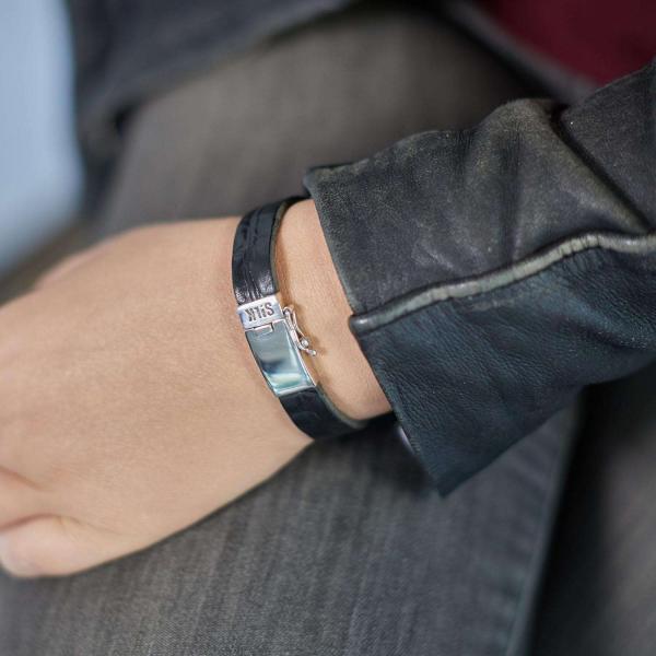 841BKC Armband Schwarz Croco Dames ALPHA Collection