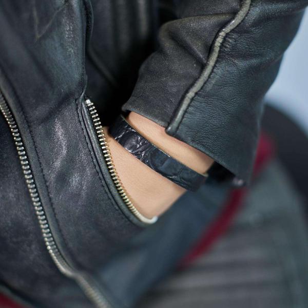 841BKC Armband Schwarz Croco Dames ALPHA Collection