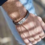 841BRN Armband Bruin Heren ALPHA Collection