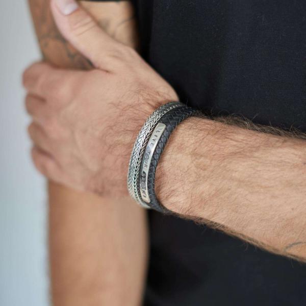 851BLK Armband Schwarz Heren ALPHA Collection