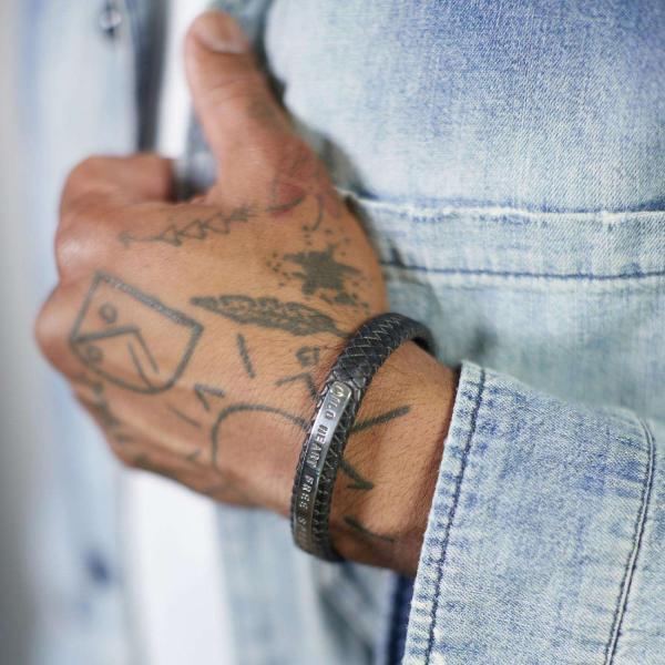 852BLK Armband Schwarz Heren ALPHA Collection