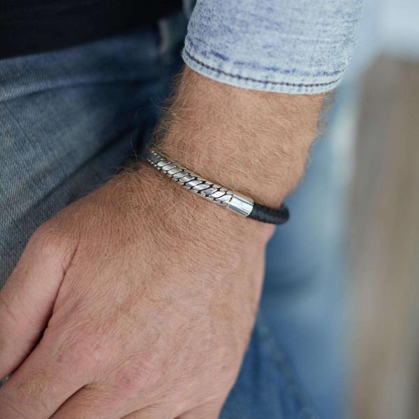 854BLK Armband Schwarz Heren BOLD Collection