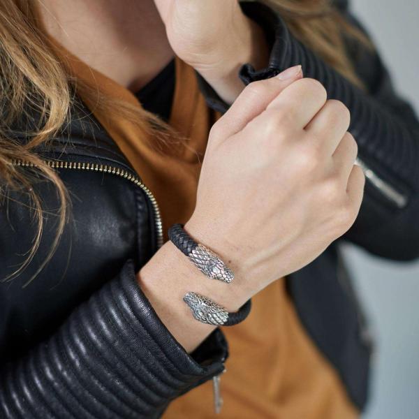 S21 Snake Armband Leder Dames