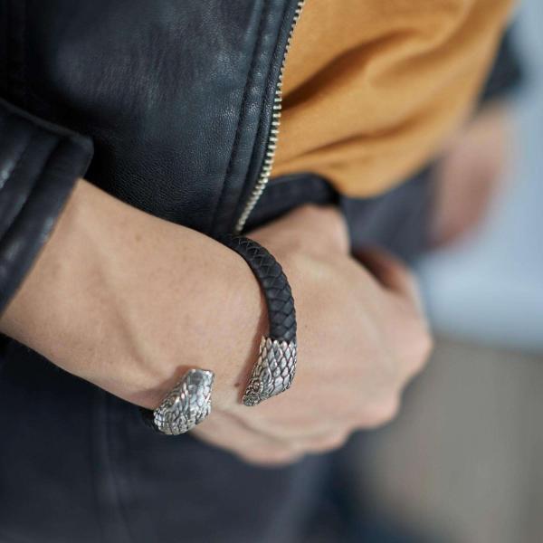 S21 Snake Armband Leder Dames