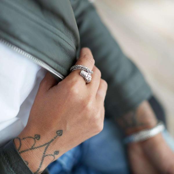 S28 Silberner Snake Ring Dames