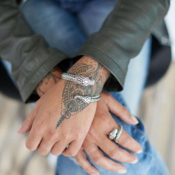 S28 Silberner Snake Ring Dames