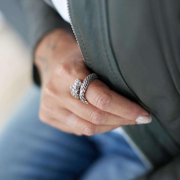 S28 Silberner Snake Ring Dames