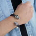 S41 Tiger Armband Leder Heren